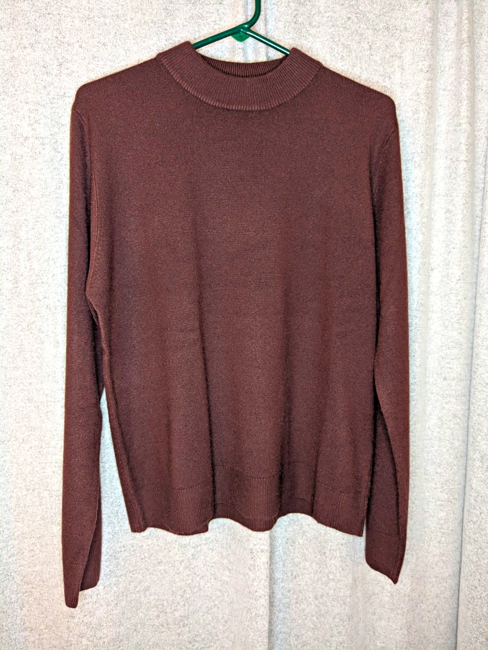 Sag Harbor Women's Maroon Brown Knit Crewneck Pullover Sweater Long Sleeve L